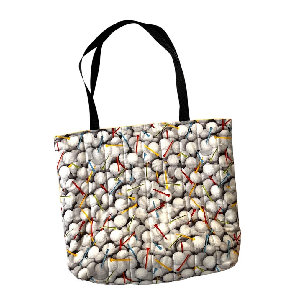 Handmade Womens Large Tote Bag Reusable Washable Golf Themed
